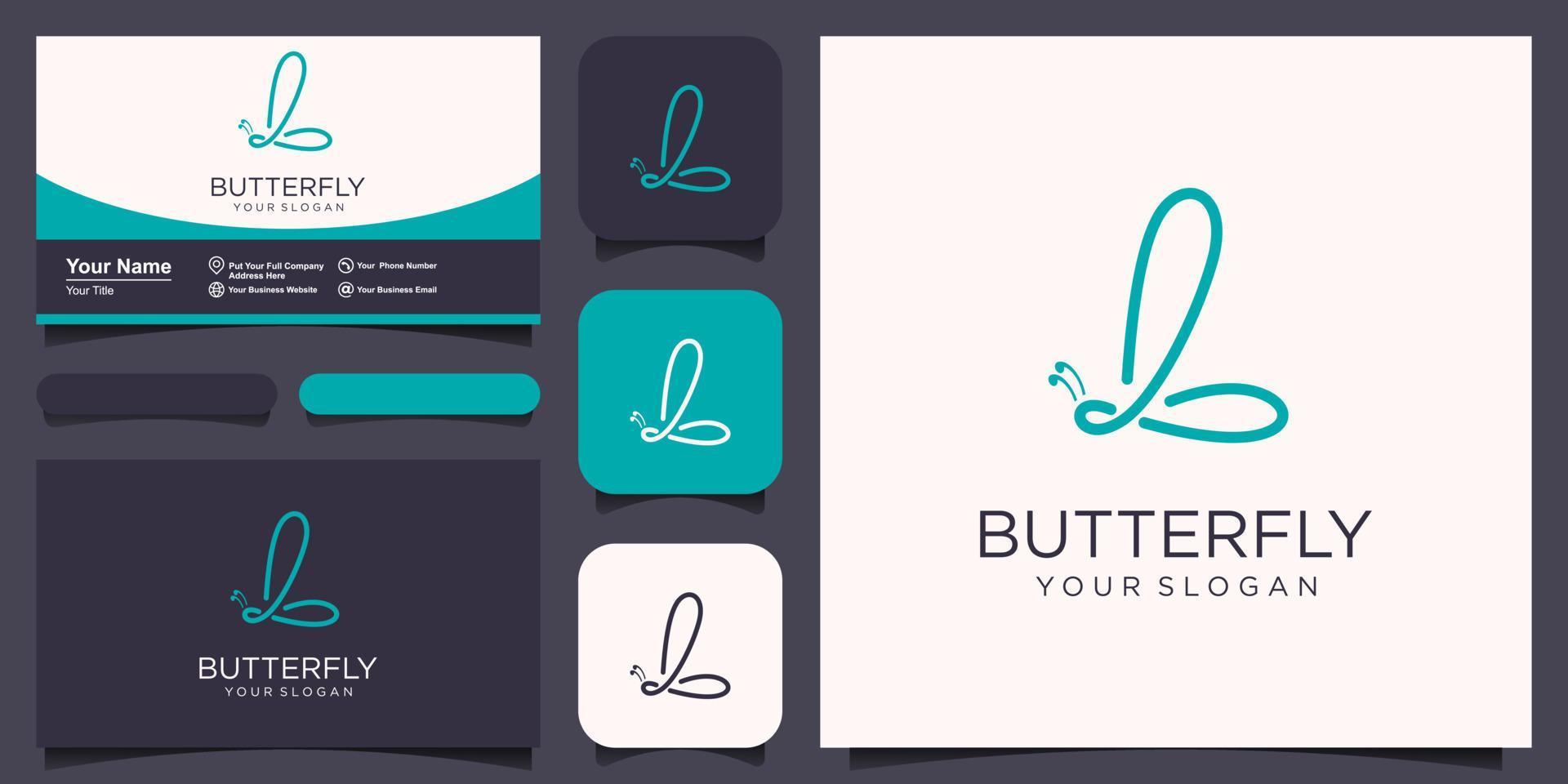 abstract vlinder gemakkelijk vector logo. lijn minimaal universeel luxe icoon logo.