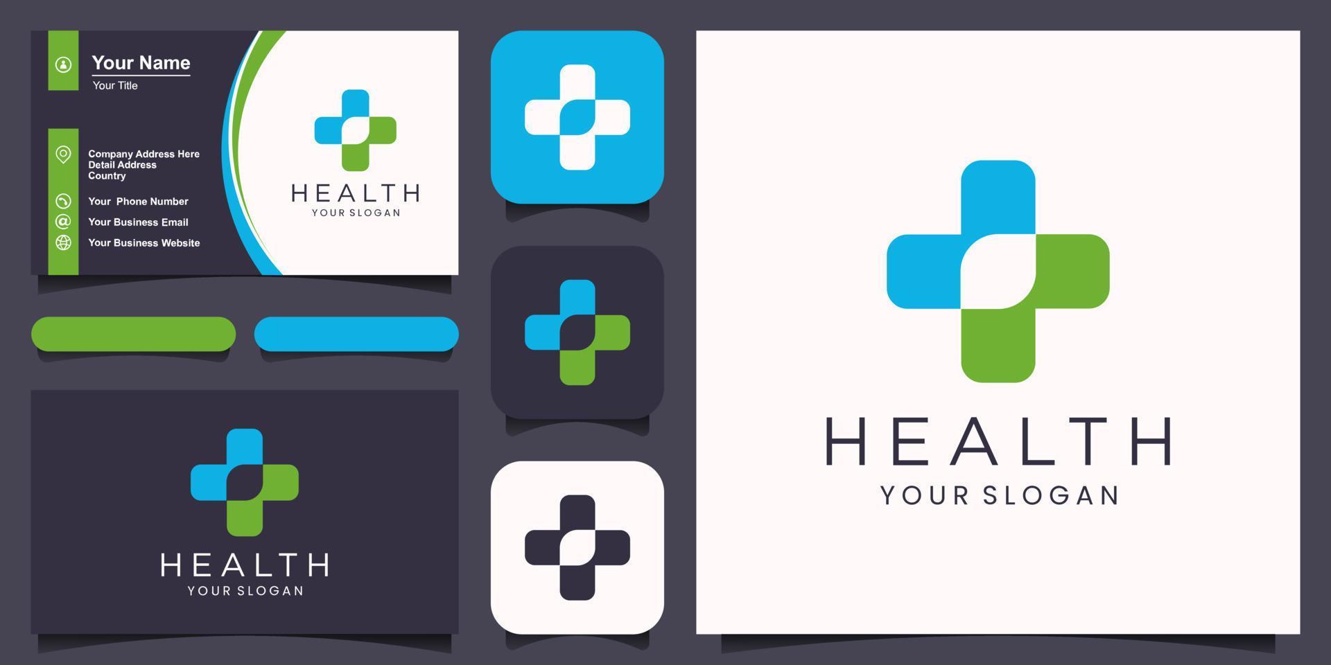 medisch en Gezondheid apotheek logo gecombineerd met blad vector ontwerp sjabloon