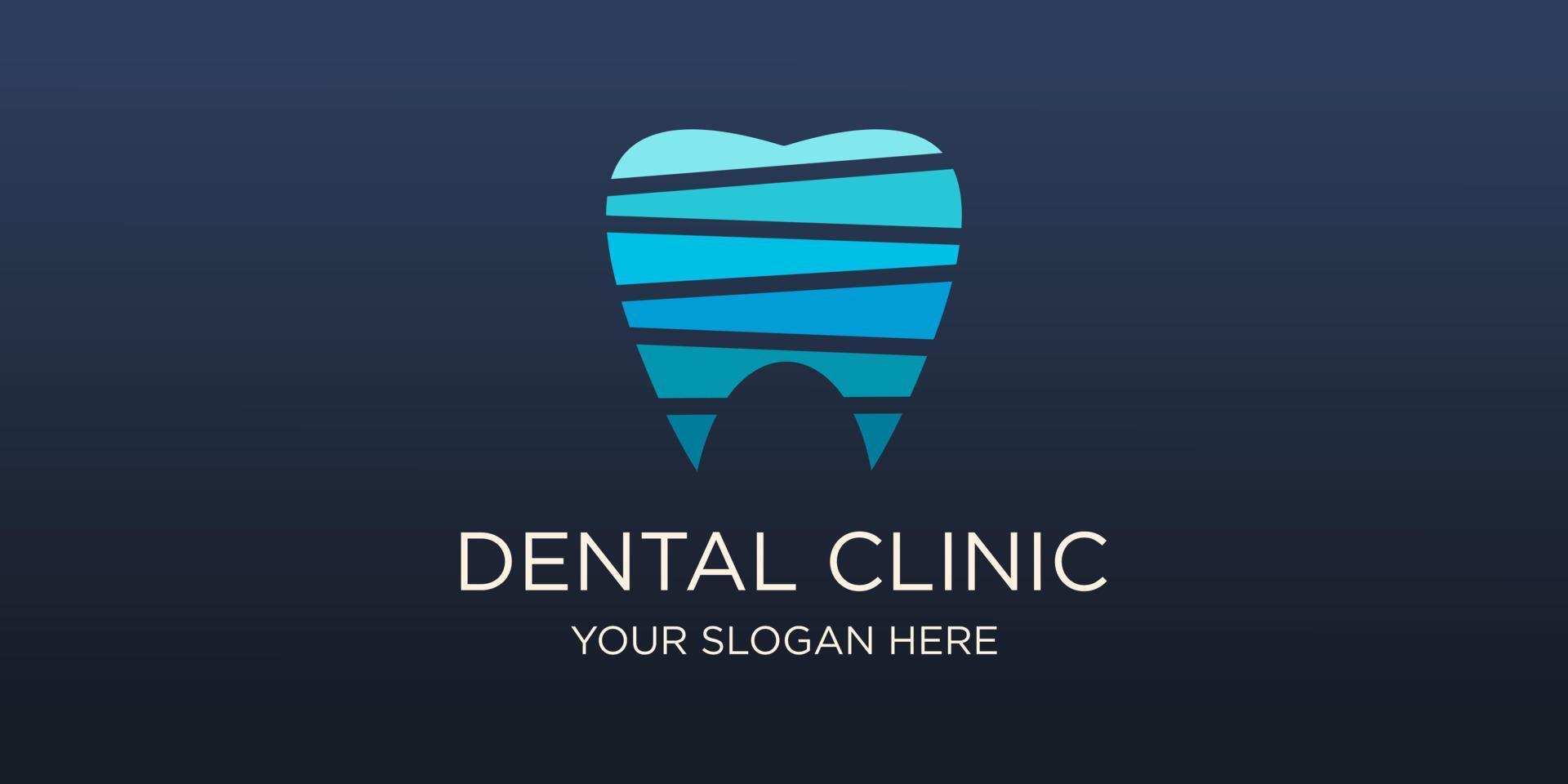 tandheelkundig kliniek tand logo ontwerp vector illustratie.
