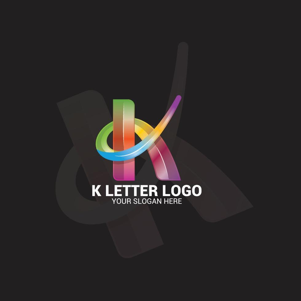 k brief logo vector ontwerpsjabloon