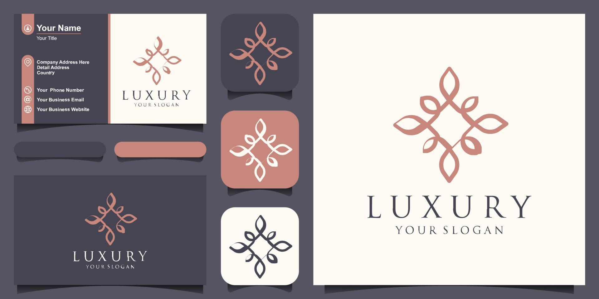 ornament elegant blad logo-ontwerp voor schoonheid, cosmetica, yoga en spa vector