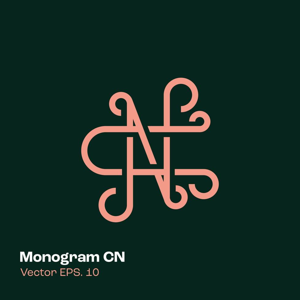 monogram logo cn vector