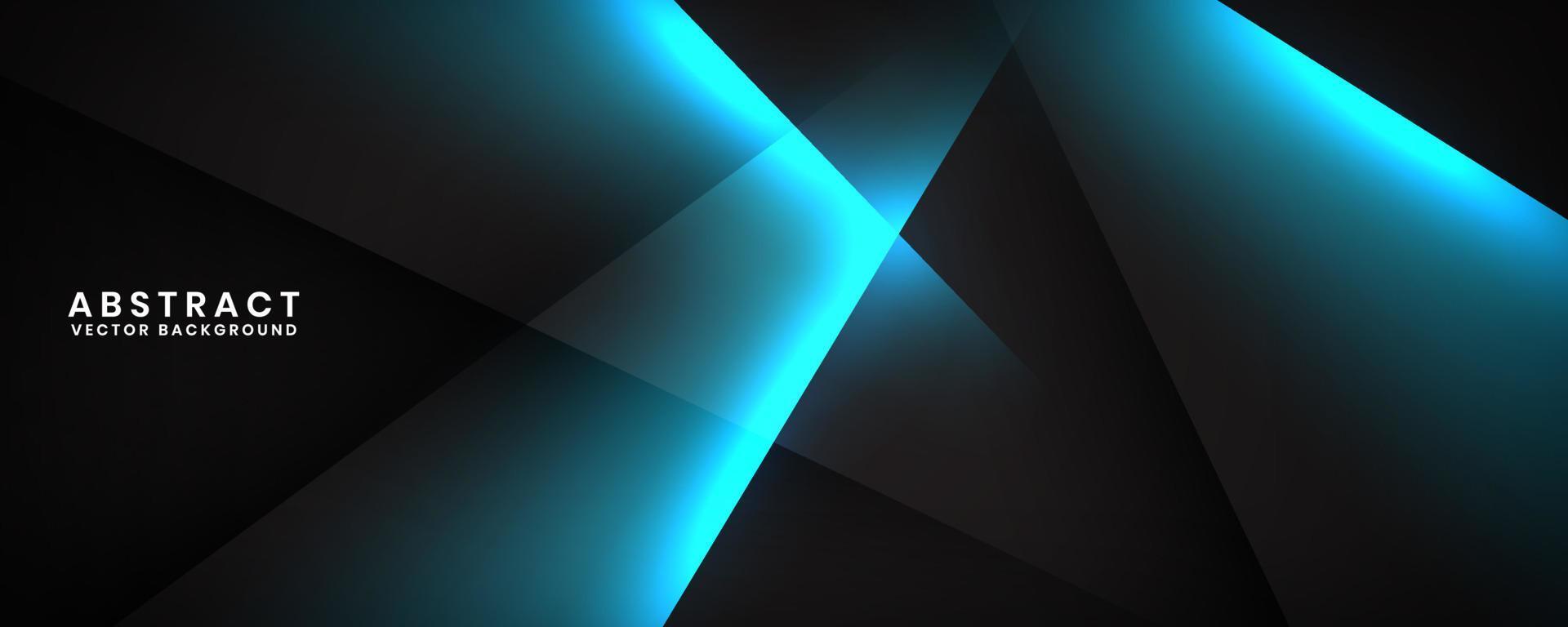 3d zwart techno abstract achtergrond overlappen laag Aan donker ruimte met blauw licht effect decoratie. modern grafisch ontwerp element uitknippen stijl concept voor banier, folder, kaart, of brochure Hoes vector