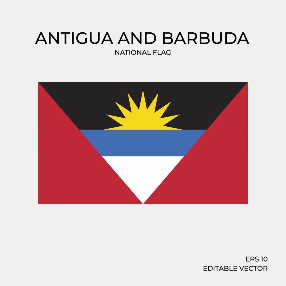 nationale vlag van antigua en barbuda vector