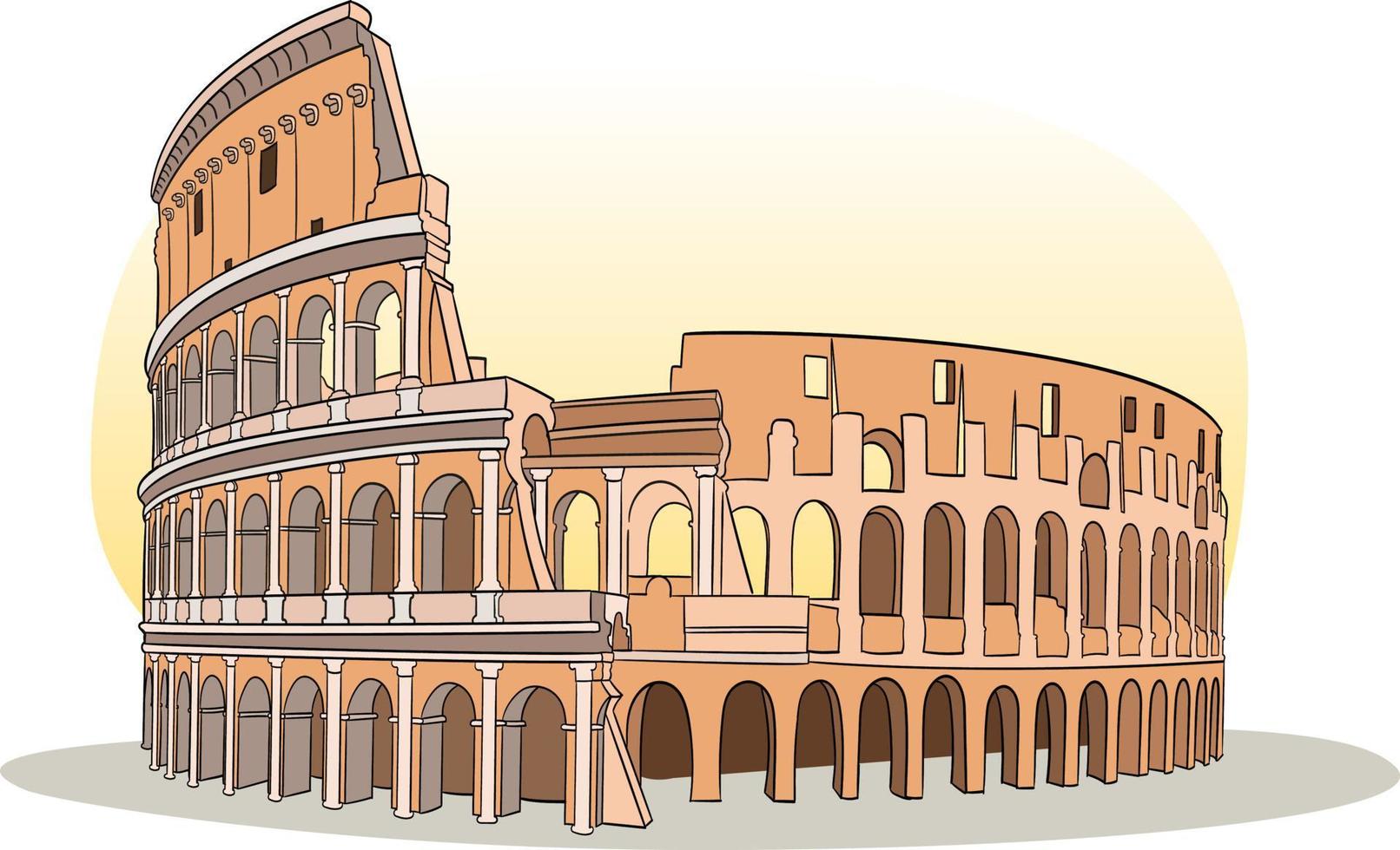 Italië en achtergrond colosseium vector illustratie