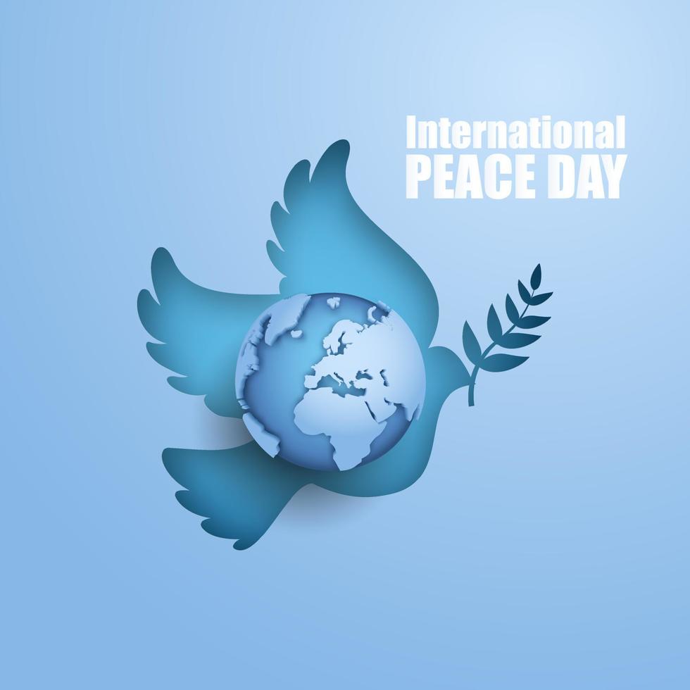 Internationale dag van vrede. papier besnoeiing van Internationale vrede dag vector