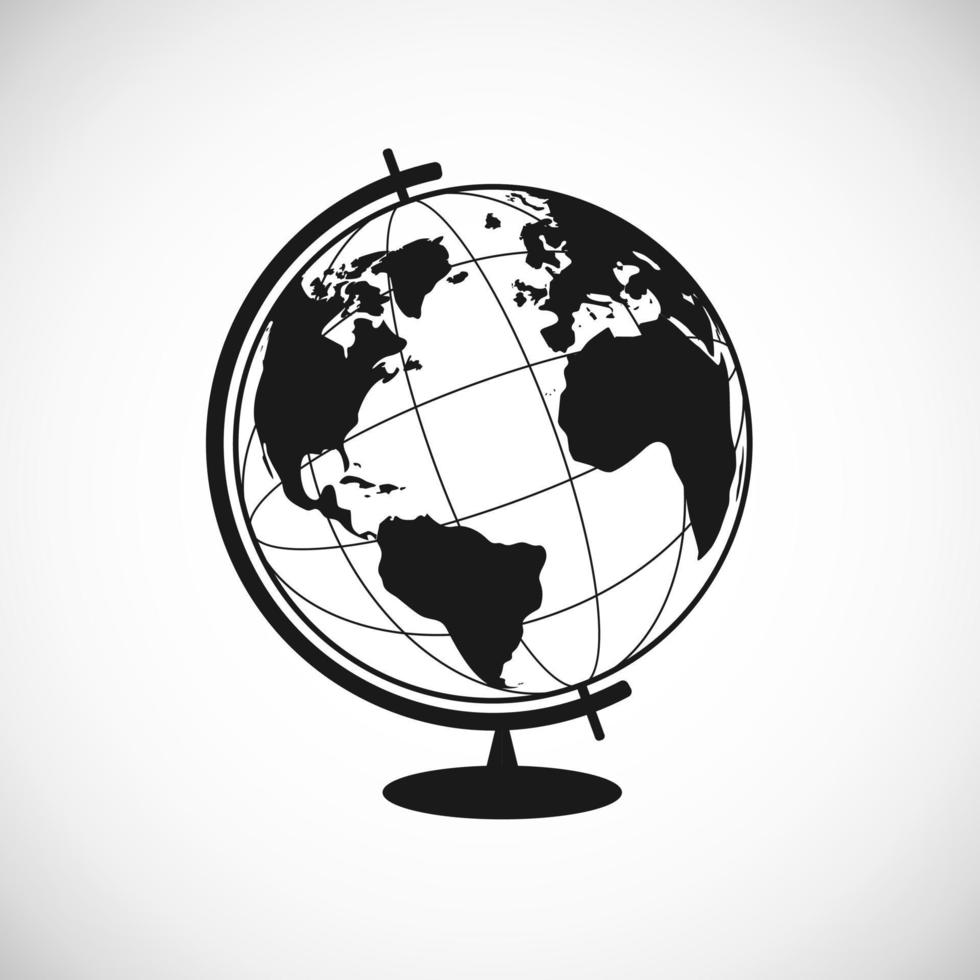 aarde icoon in modieus vlak stijl. globus silhouet. wereld wereldbol pictogram voor web plaats ontwerp, logo, app. vector illustratie geïsoleerd Aan wit achtergrond