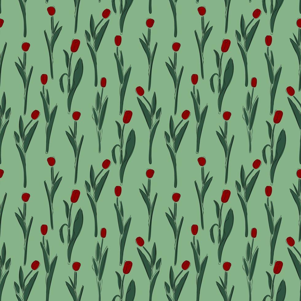 vector naadloos patroon met tulpen in eps formaat. voor de ontwerp van producten voor vrouwen dag, moeder dag of Pasen. textiel met voorjaar bloemen.