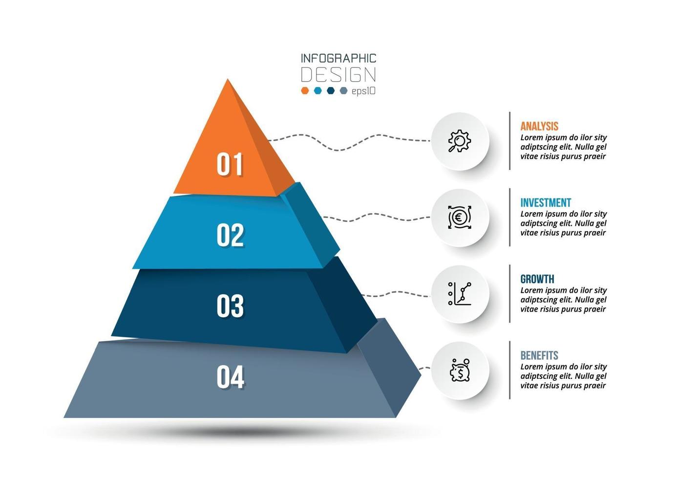 zakelijke of marketing piramide infographic sjabloon. vector