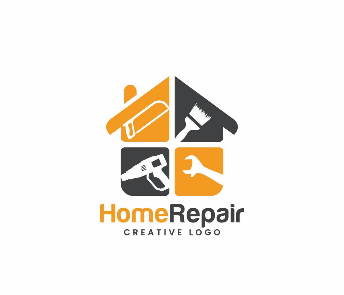 huis reparatie logo of huis onderhoud logo vector