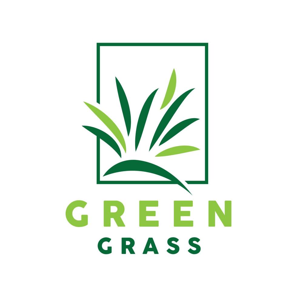 groen gras logo, natuur fabriek vector, landbouw blad gemakkelijk ontwerp, sjabloon icoon illustratie vector