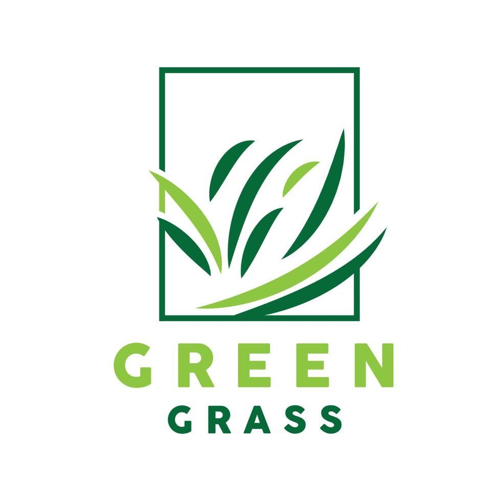 groen gras logo, natuur fabriek vector, landbouw blad gemakkelijk ontwerp, sjabloon icoon illustratie vector