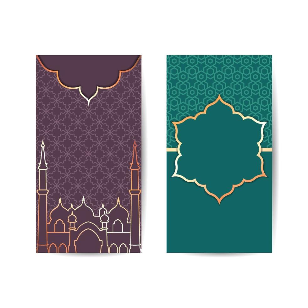 modern elegant islamitisch moskeebouw en patroonornament. islamitische achtergrond banner vector