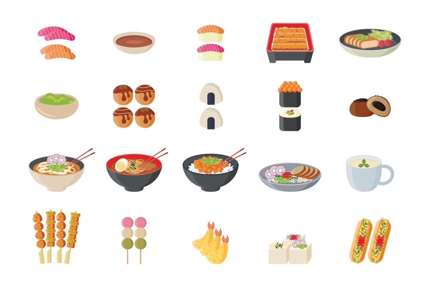 Japans eten pictogramserie vector