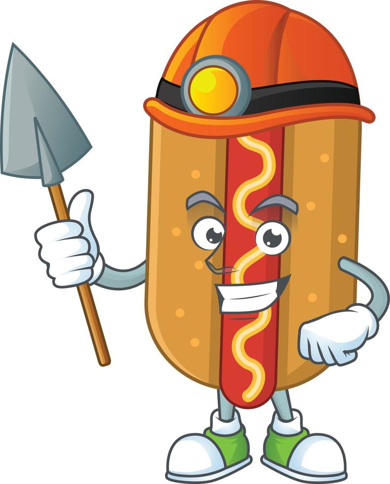 tekenfilm karakter van hotdog vector