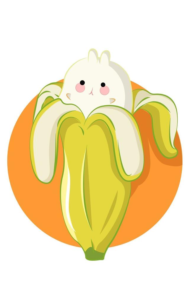 een kleine schattige banaan vectorillustratie vector