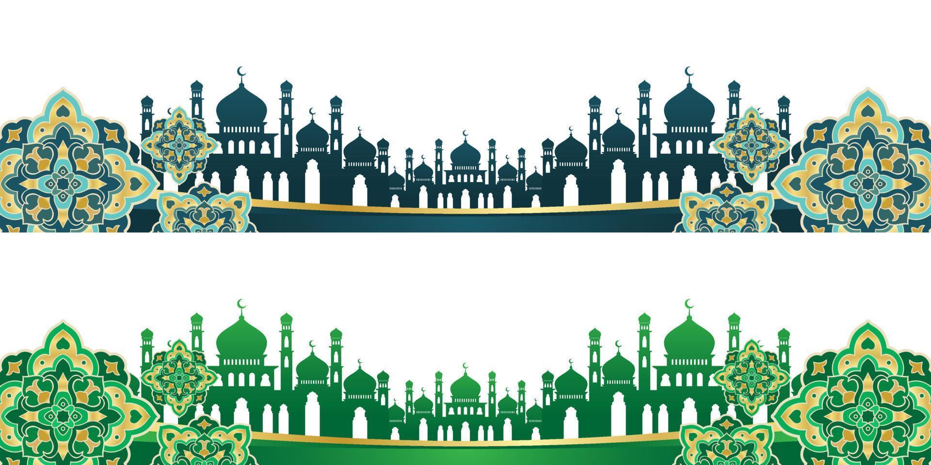 Islamitisch ornament sjabloon voor achtergrond, banier, poster, Hoes ontwerp, envelop, sociaal media voer. Ramadan kareem en eid mubarak 2023 groet concept, blauw achtergrond, moslim lantaarn, patroon vector