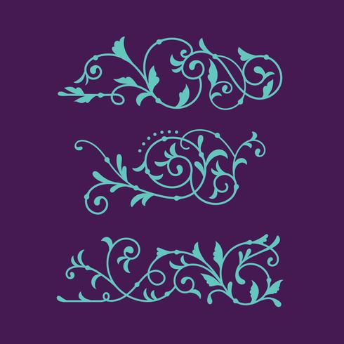 Set van Swirl Floral Luxury voor decoratief Ornament vector