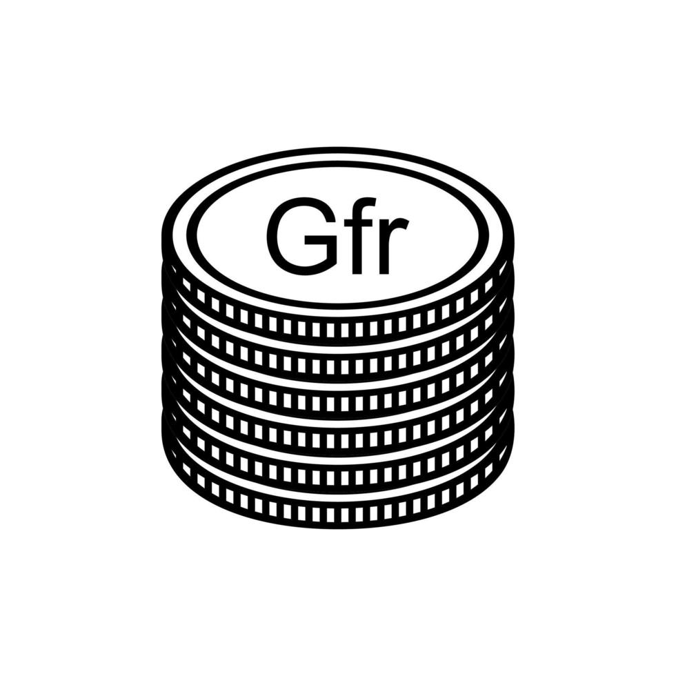 republiek van Guinea valuta symbool, guinees franc icoon, gnf teken. vector illustratie