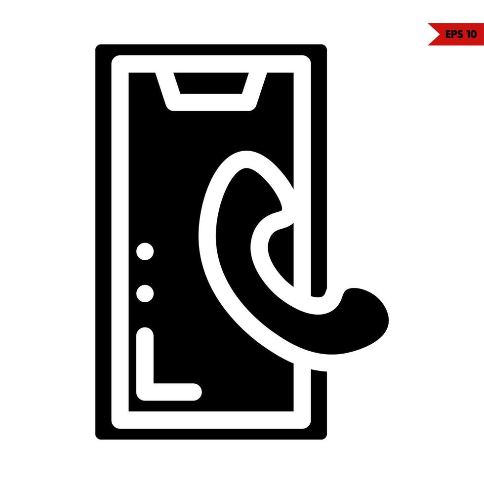 mobiel telefoon met cel telefoon communicatie glyph icoon vector