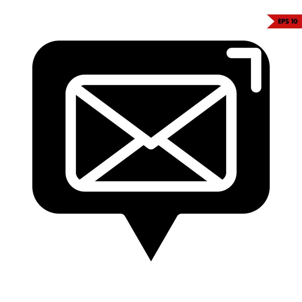 mail in ruimte bubbel glyph icoon vector