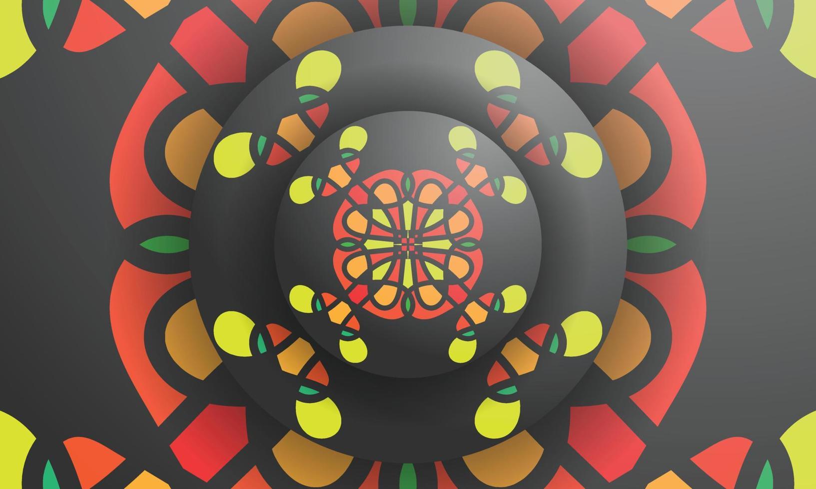 mandala bruiloft kaart, kleurrijk patroon, achtergrond sjabloon vector illustratie