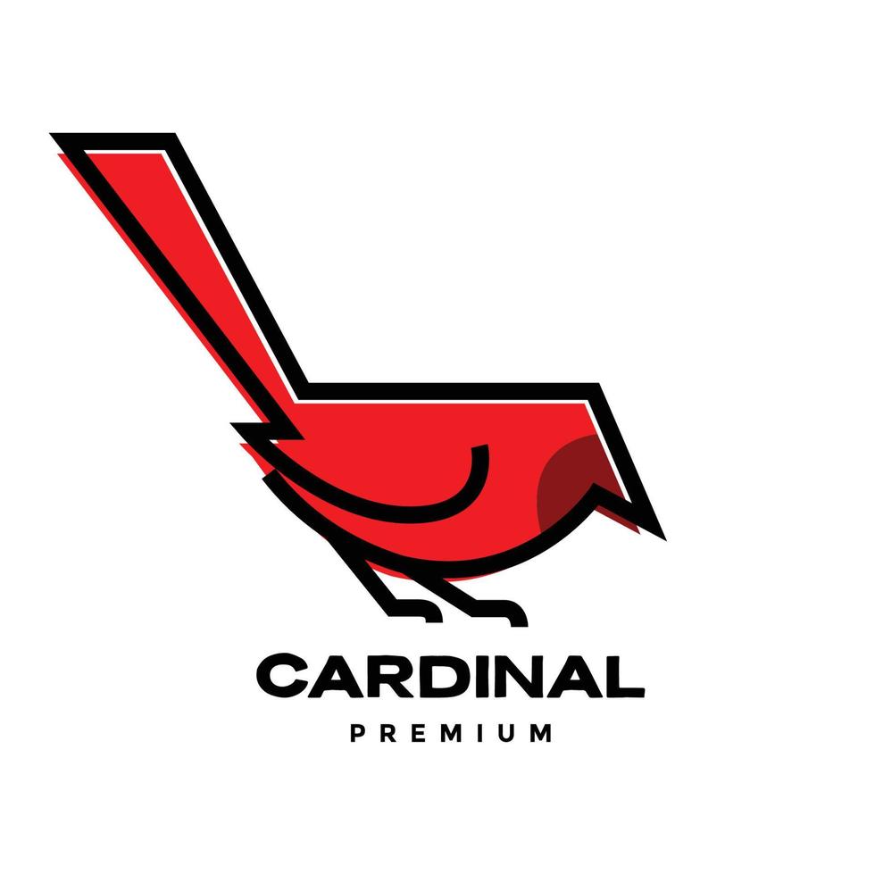 mooi vogel kardinaal rood abstract lijn kleurrijk modern logo ontwerp vector
