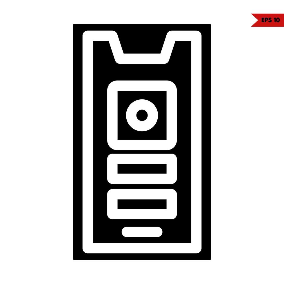 glyph-pictogram voor mobiele telefoon vector