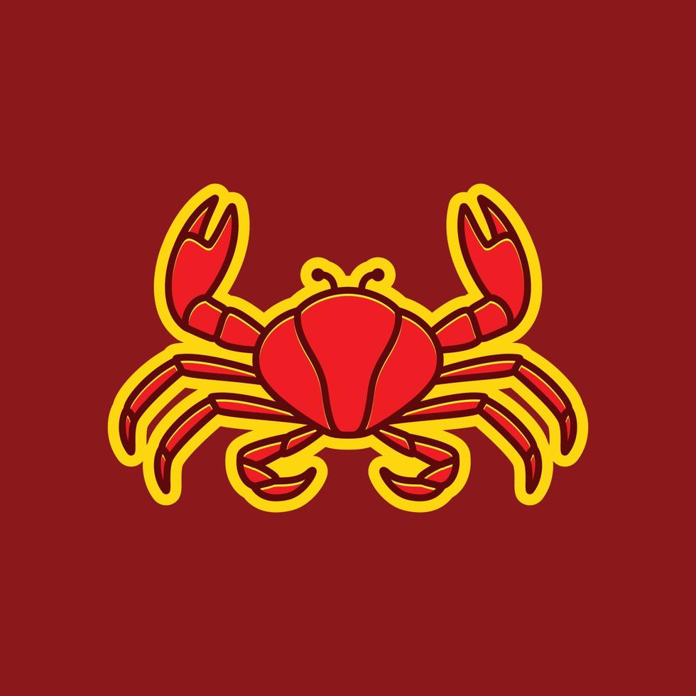 gluurder krabben klauw rood zeevruchten zee oceaan smaak Koken voedsel kleurrijk logo ontwerp vector