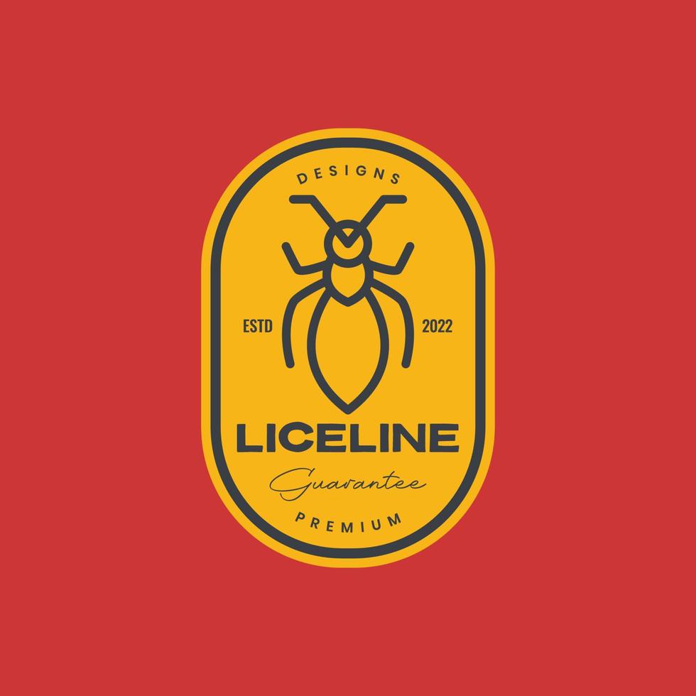 dier insect luizen lijn minimaal insigne wijnoogst logo ontwerp vector