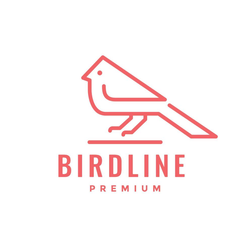 dier vogel kardinaal neergestreken minimalistische lijn modern logo ontwerp vector