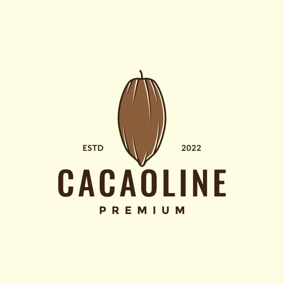fruit bruin vers cacao chocola bonen hipster logo ontwerp vector