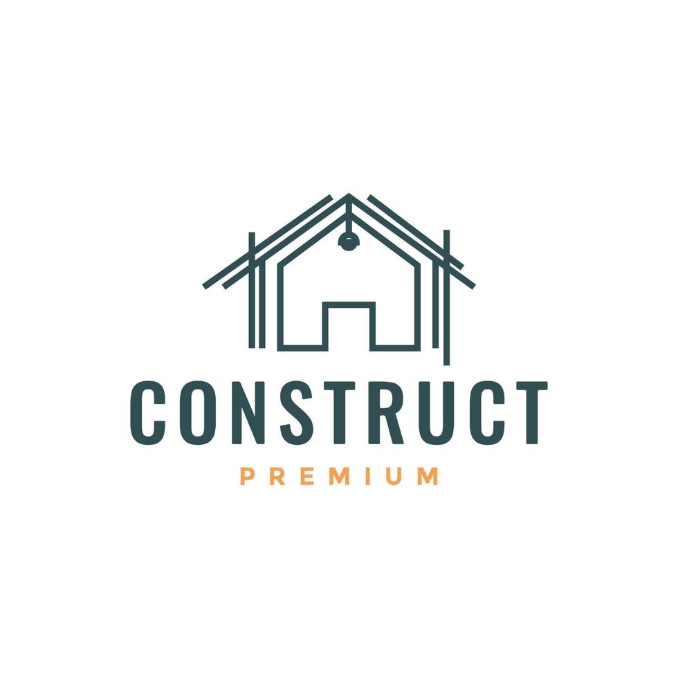 bouw structuur architect huis verlichting minimalistische logo ontwerp vector