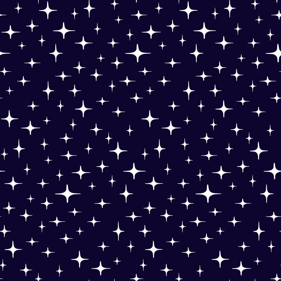 de patroon van de nacht lucht met sterren. schitteren Aan een blauw achtergrond. gloeiend sterren Aan een blauw achtergrond. geschikt voor het drukken Aan textiel en papier. geschenk inpakken, banier, folder, behang, beddengoed vector