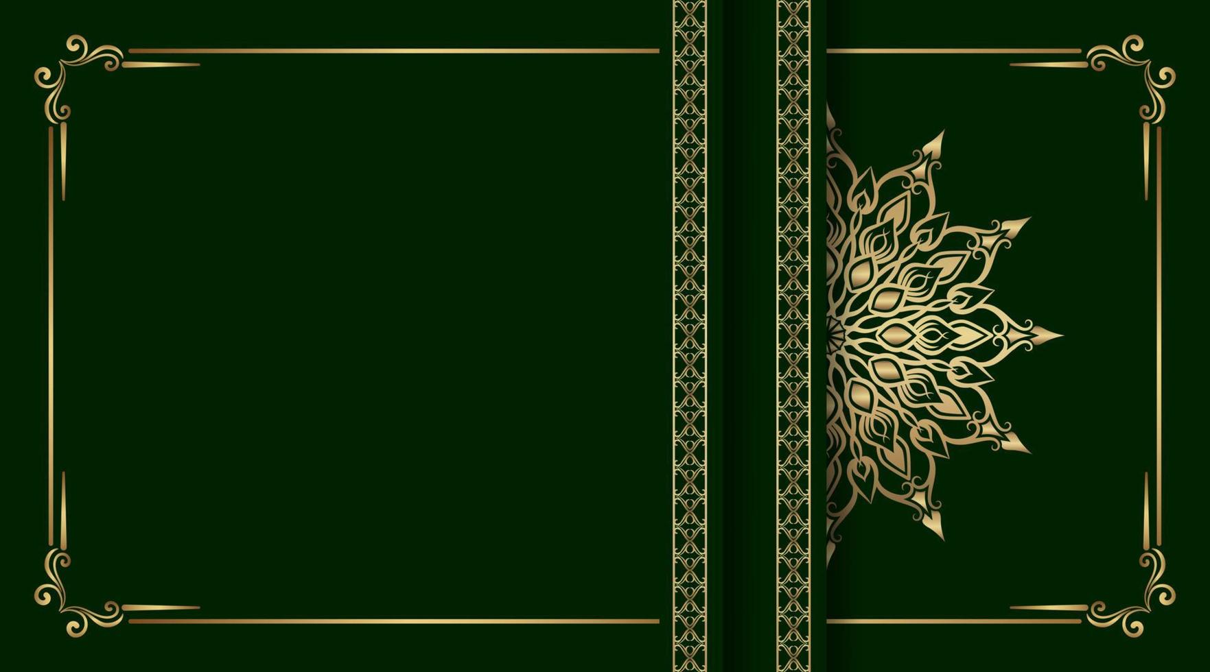 groen luxe achtergrond met mandala ornament vector