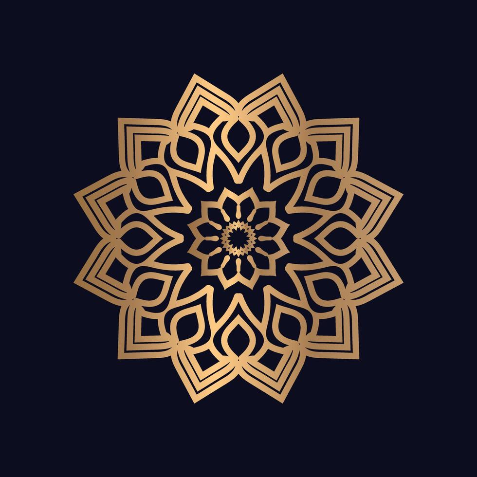 luxe sier- gouden kleur mandala ontwerp vector