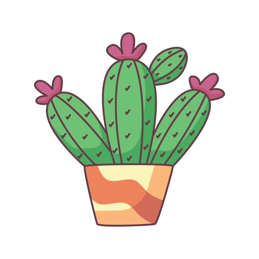 cactus cartoon doodle hand getrokken concept kawaii vectorillustratie vector