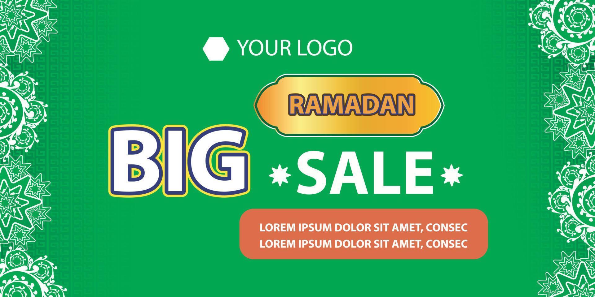 Ramadan kareem mega uitverkoop banier, Islamitisch ornament lantaarn, decoratie goud en modern achtergrond met leeg ruimte voor foto vector