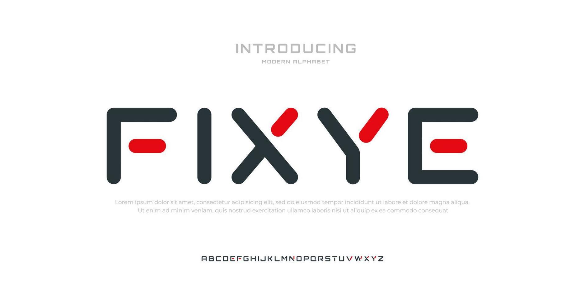 toekomstige moderne alfabet lettertype. typografie lettertypen in stedelijke stijl voor sport, technologie, digitaal, filmlogo-ontwerp vector