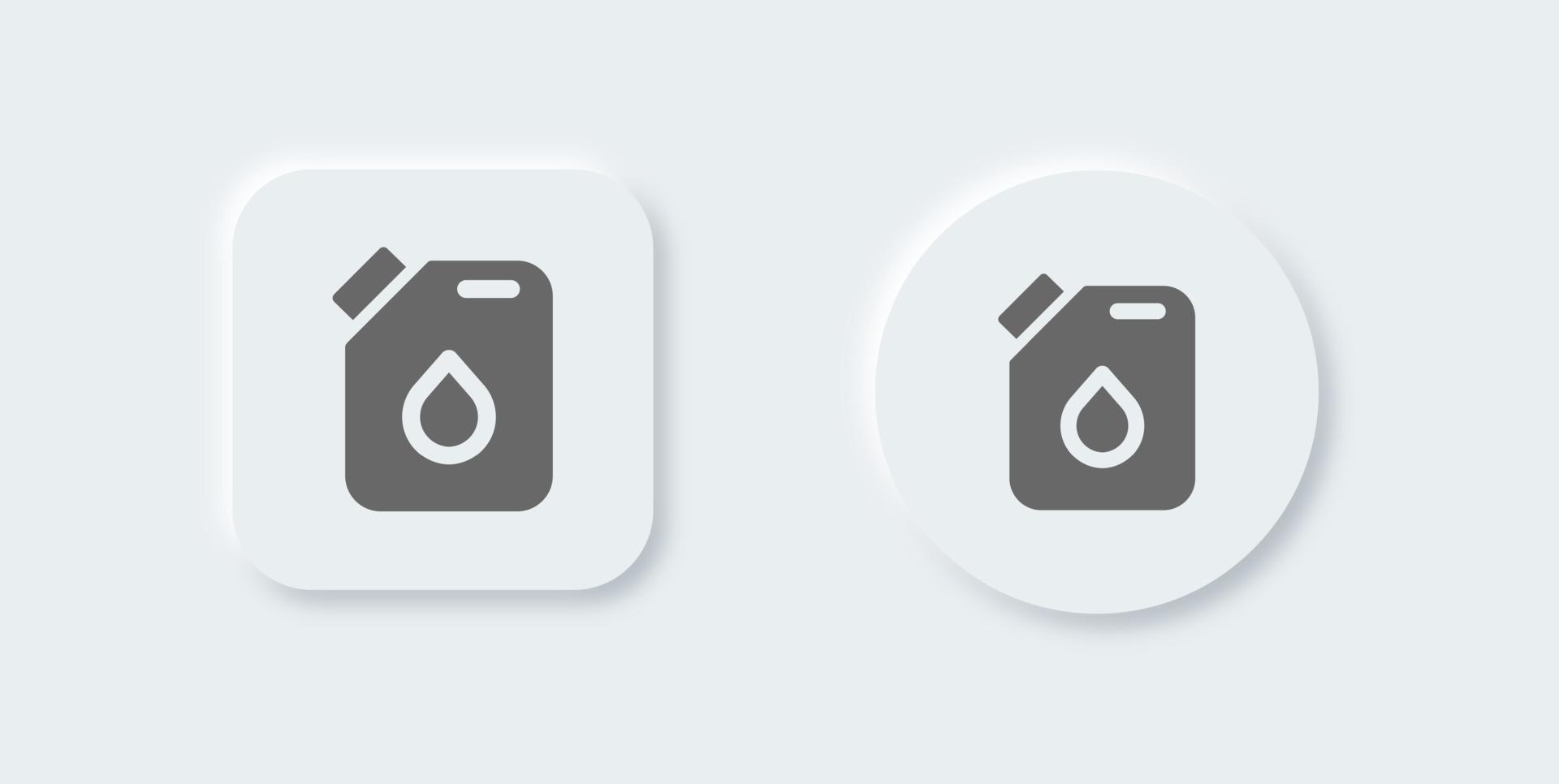 benzine kan solide icoon in neomorf ontwerp stijl. benzine tekens vector illustratie.