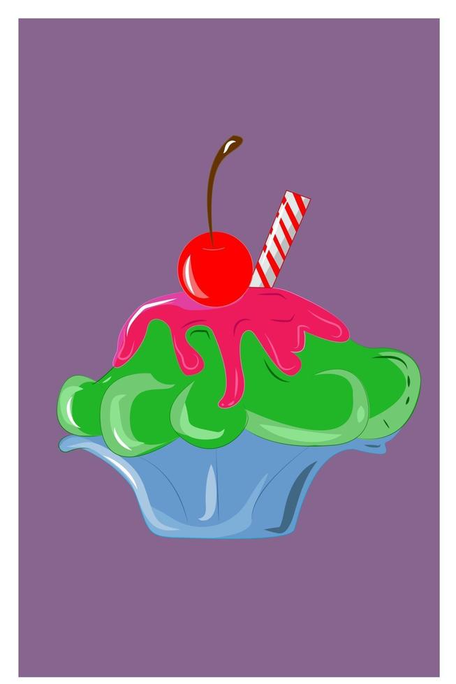 pluizige matcha cake vectorillustratie vector