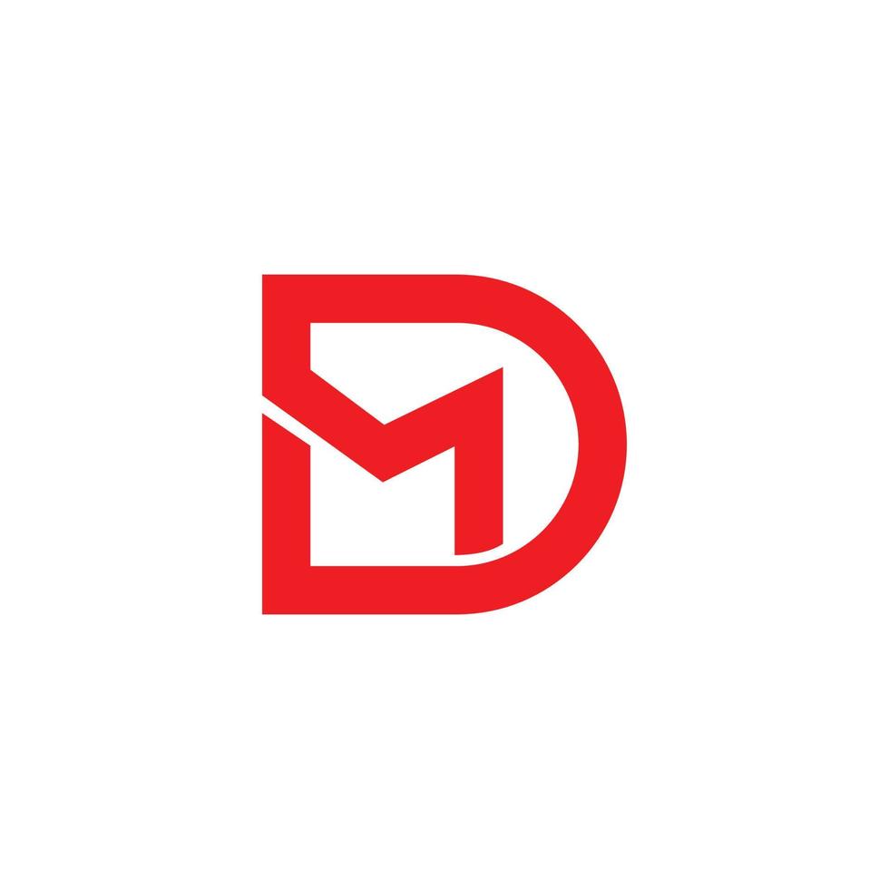 brief logo md of dm brief logo. uniek aantrekkelijk creatief modern vector