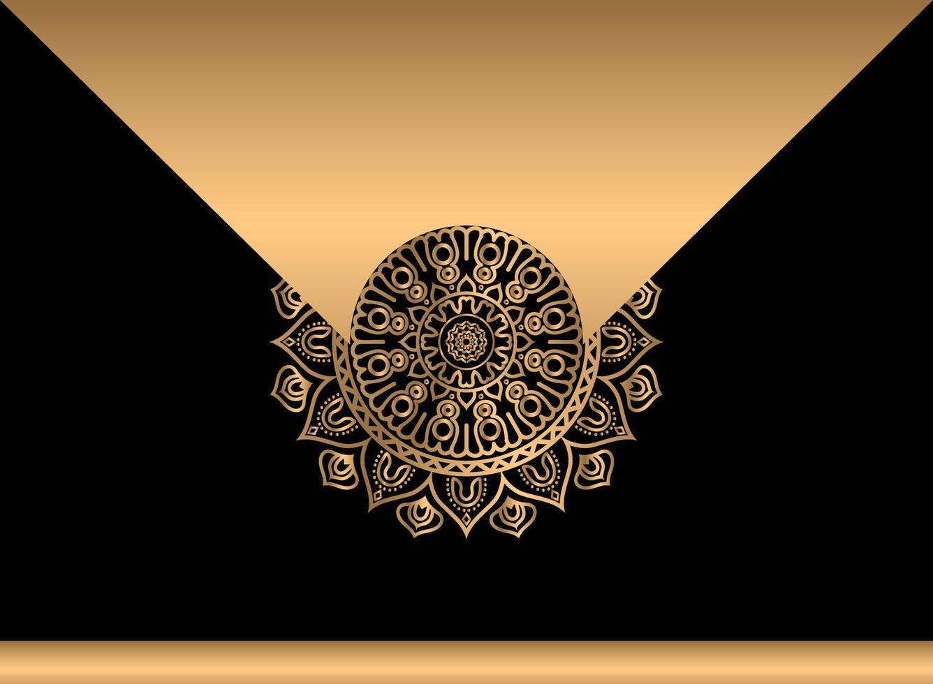 luxe gouden achtergrond met etnisch mandala ornament. vector illustratie