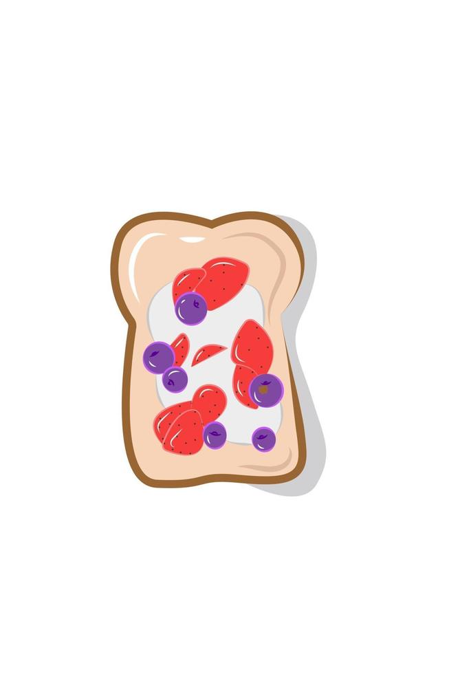 aardbeienjam en bosbessenbrood vector