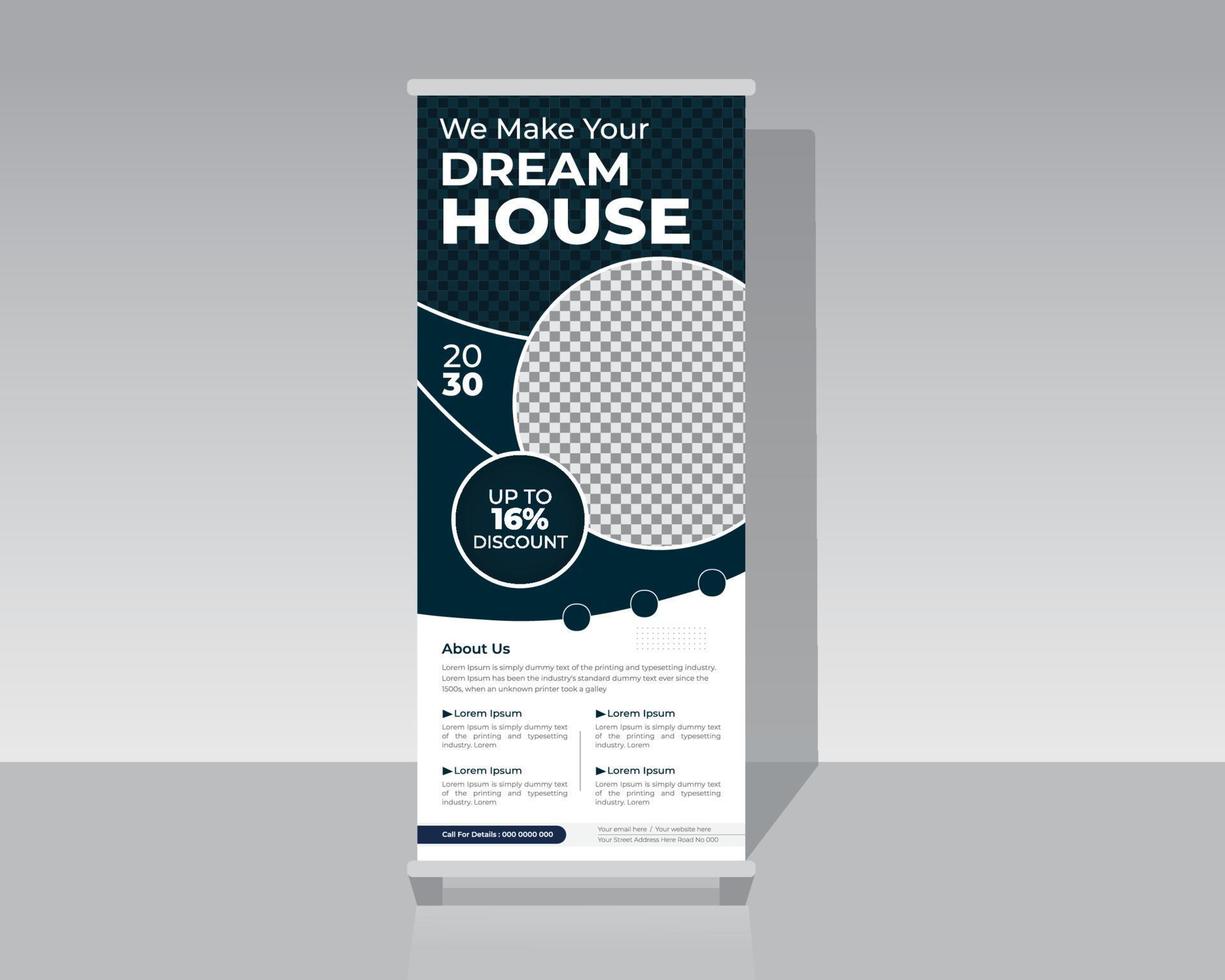 onroerend goed roll-up banner vector