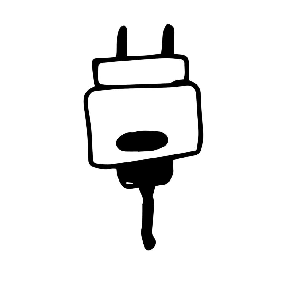 tekening plug van de elektriciteit draad vector