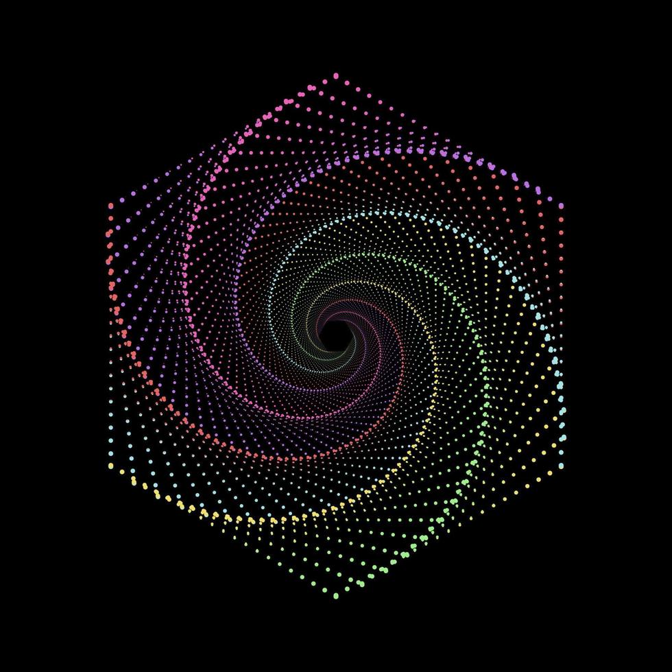 3d kleurrijk kolken patroon dots zeshoek vector