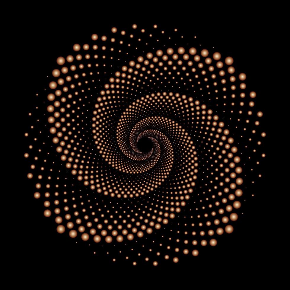 gouden stippel spiraal draaikolk cirkel vector illustratie
