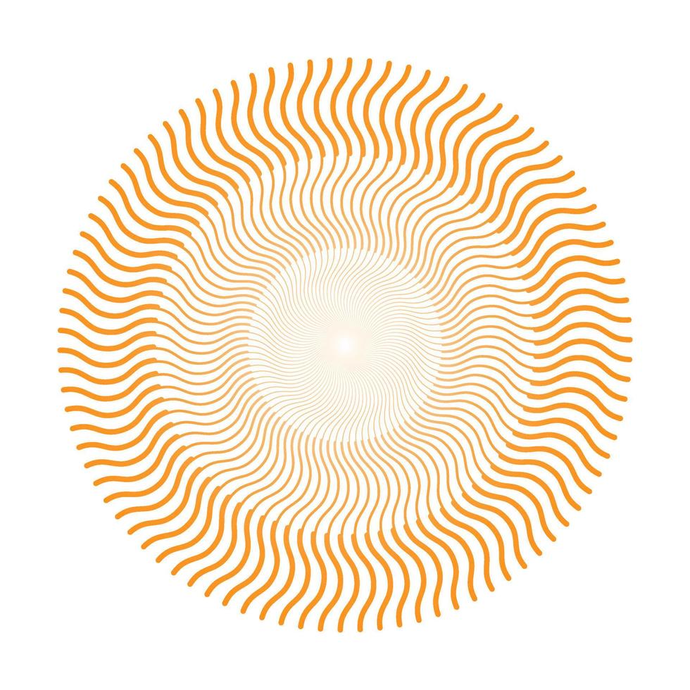 oranje golvend lijnen spiraal cirkel vector illustratie