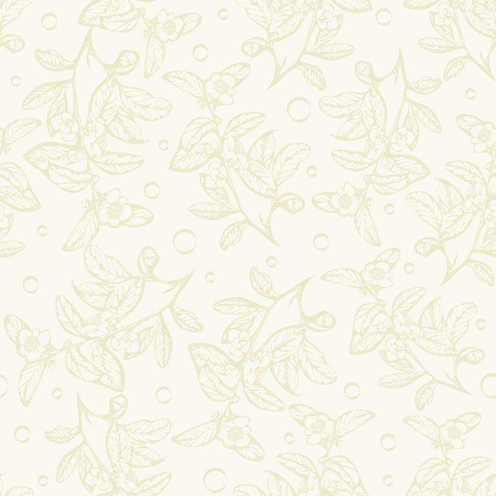 naadloos vector weide bloemen beige patroon. monochroom schetsen afdrukken. bloeiend achtergrond. seizoensgebonden afdrukken, voorjaar thema
